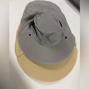 Unisex  Gray and Tan Sun Hat